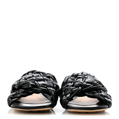 Bottega Veneta Shiny Nappa Intrecciato The Board Flat Sandals 36 Black 3 of 9