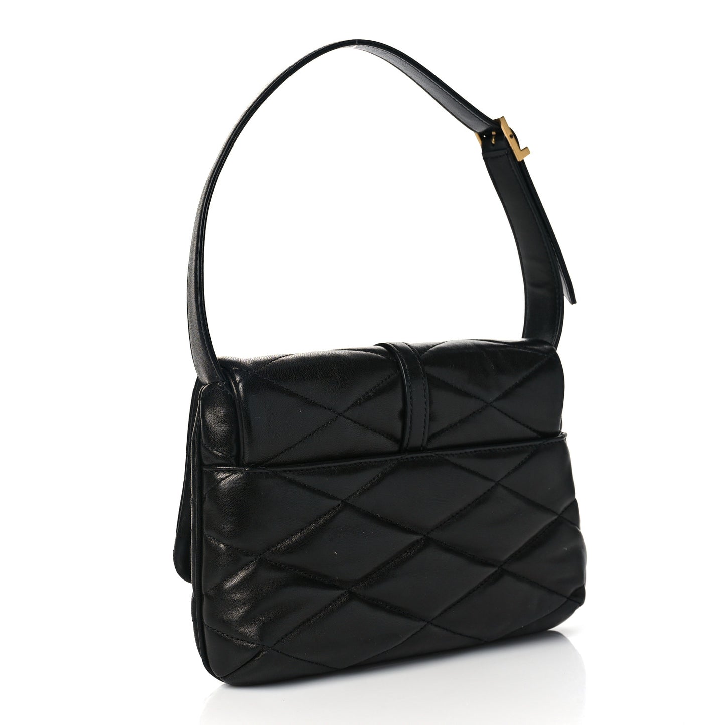 Lambskin Quilted Le 57 Diamond Shoulder Bag Black