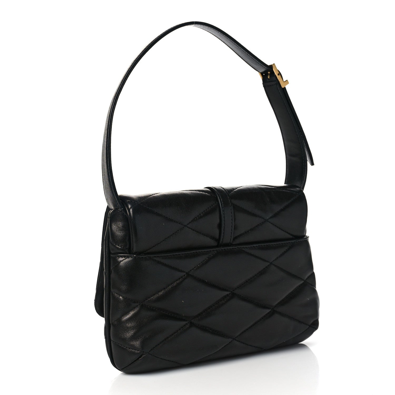 Saint Laurent Lambskin Quilted Le 57 Diamond Shoulder Bag Black 3 of 8