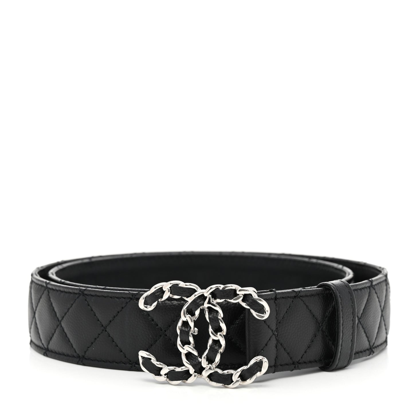 Caviar Quilted CC Chain Belt 85 34 Black