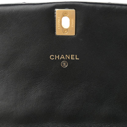 Chanel Calfskin Quilted Coco Mail Clutch With Chain Black 6 of 14