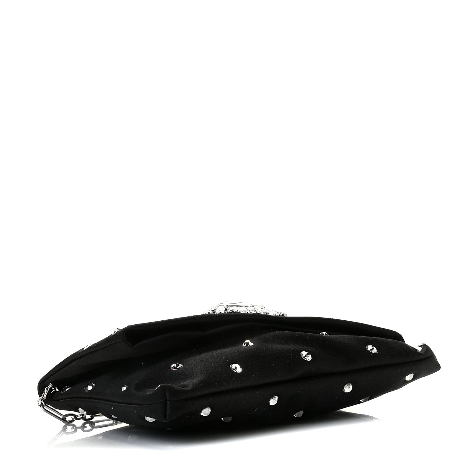Jimmy Choo Satin Crystal Embellished Titania Clutch Black 3 of 8