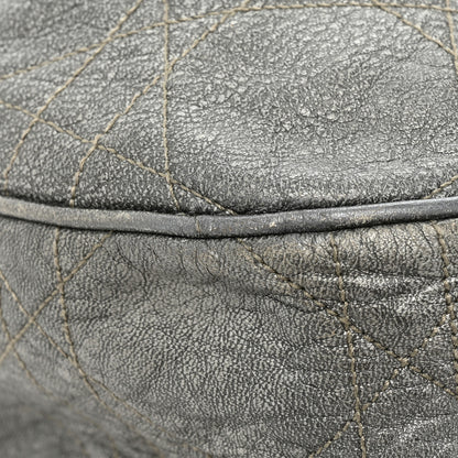 Christian Dior Metallic Lambskin Cannage Drawstring Bag Grey 17 of 21