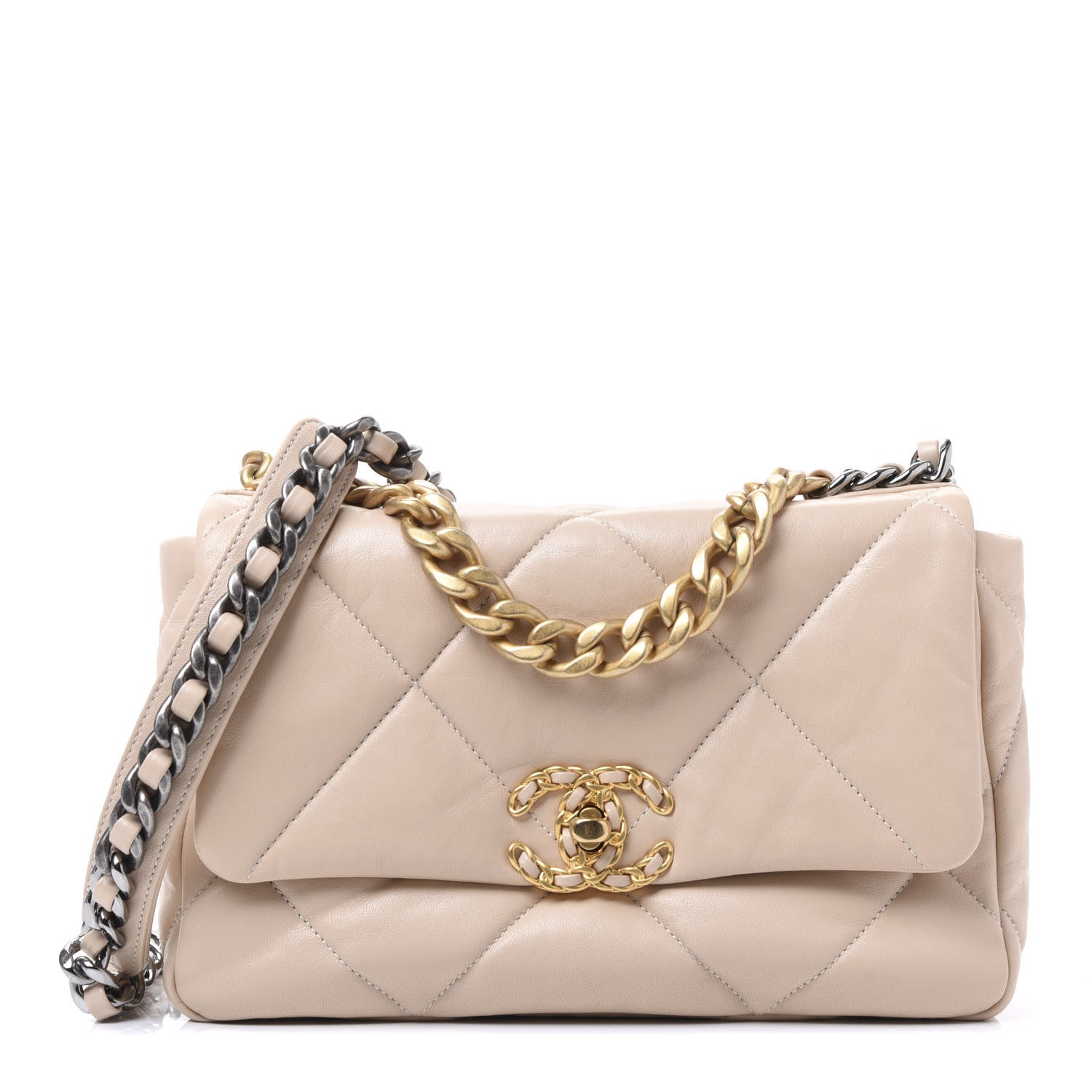 Chanel Lambskin Quilted Medium 19 Flap Beige 1 of 10