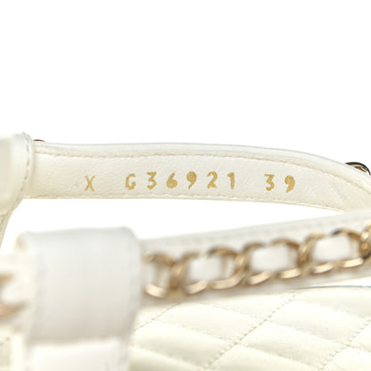 Chanel Lambskin Chain CC Thong Espadrille Sandals 39 White 11 of 12