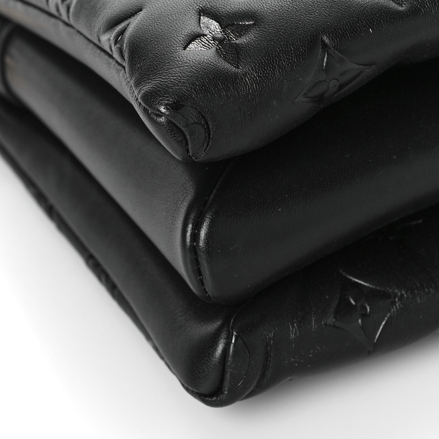 Lambskin Embossed Monogram Coussin PM Black