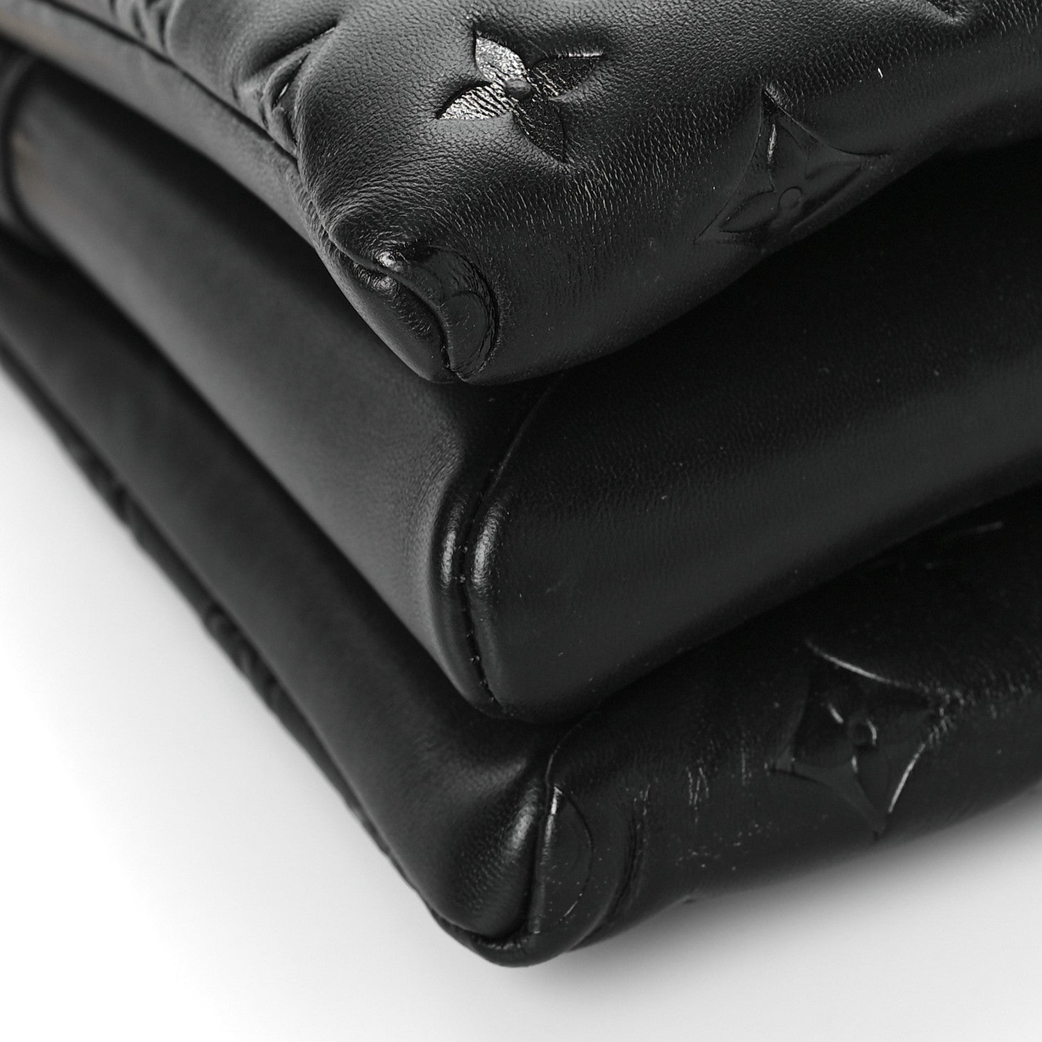 Louis Vuitton Lambskin Embossed Monogram Coussin PM Black 7 of 9