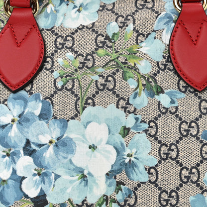 Gucci GG Supreme Monogram Blooms Small Boston Beige Blue Navy Hibiscus Red 8 of 10