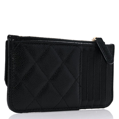 Chanel Caviar Quilted Flap Zip Card Holder Black 3 of 10