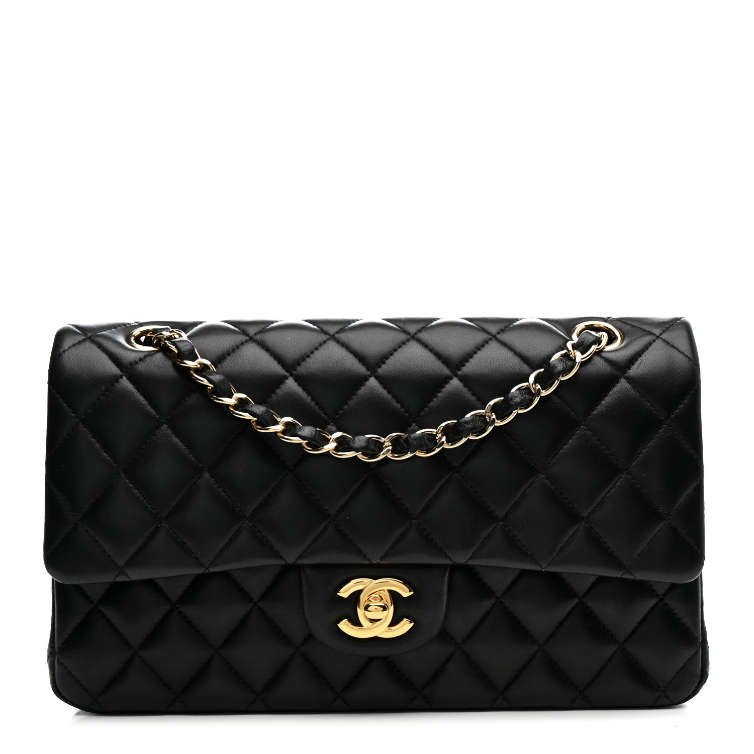 Chanel Lambskin Quilted Medium Double Flap Black 1 of 13