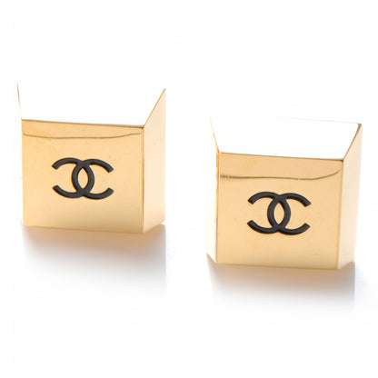 Chanel CC Square Clip On Earrings Gold 1 of 4
