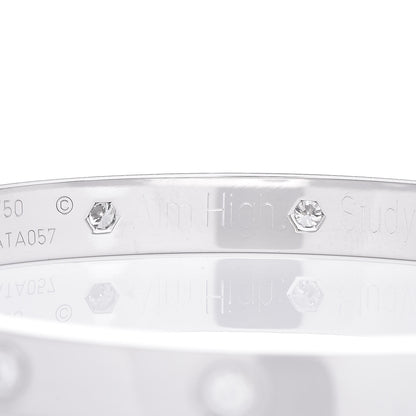 Cartier 18K White Gold 10 Diamond LOVE Bracelet 18 8 of 10