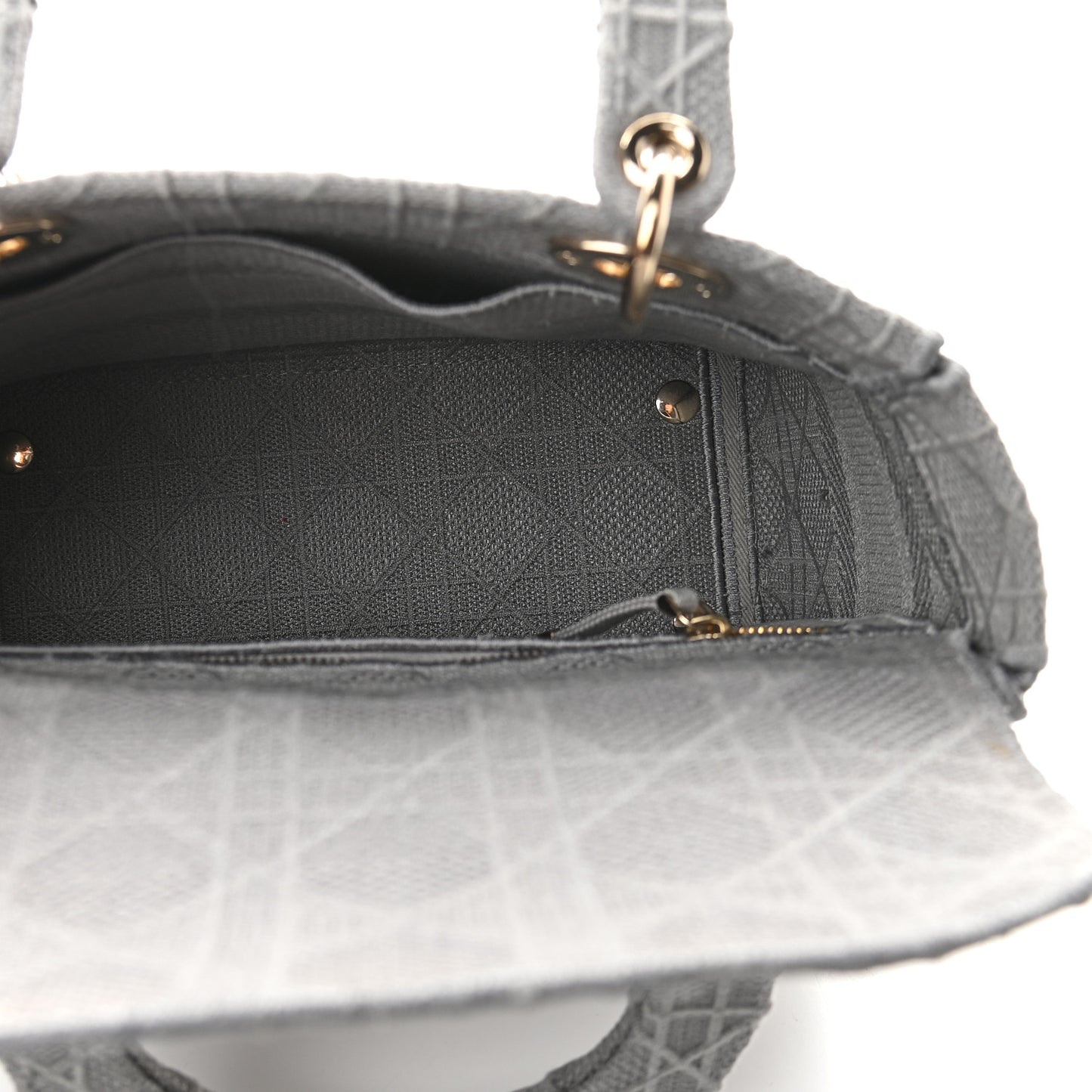 Canvas Embroidered Cannage Medium Lady D-Lite Gray