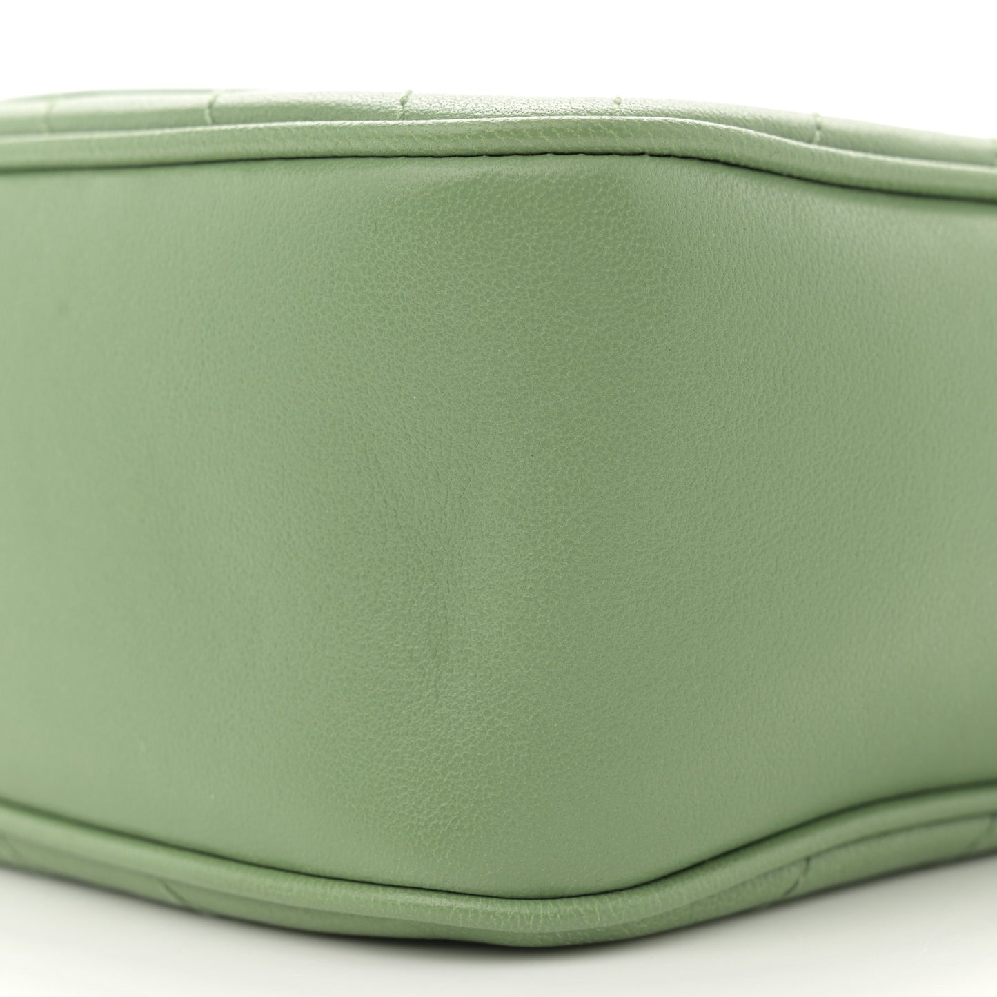 Sakai Be Green Calfskin Diagonal Stitched Small Blondie Shoulder Bag Light Green