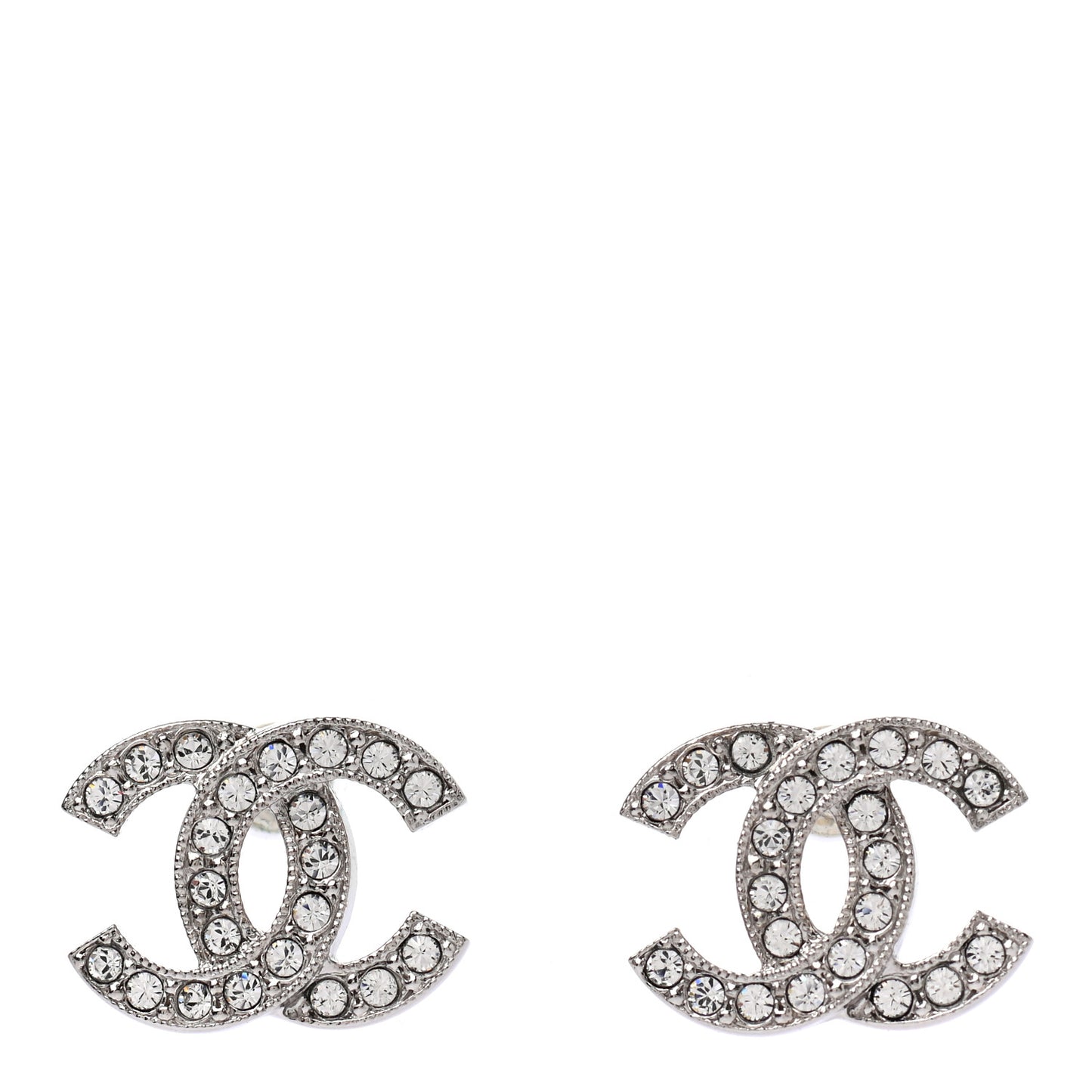 Crystal CC Earrings Silver