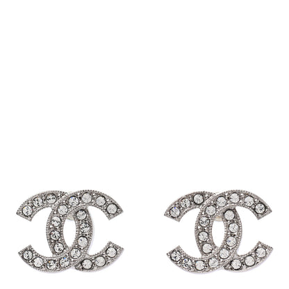 Chanel Crystal CC Earrings Silver 1 of 4