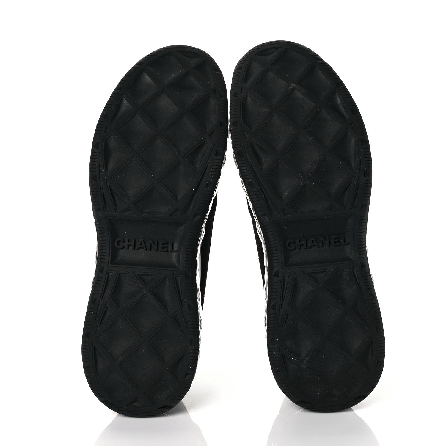 Chanel Suede Calfskin Velvet Grosgrain CC Sneakers 39.5 Black 5 of 8
