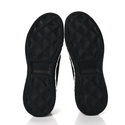 Chanel Suede Calfskin Velvet Grosgrain CC Sneakers 39.5 Black 5 of 8