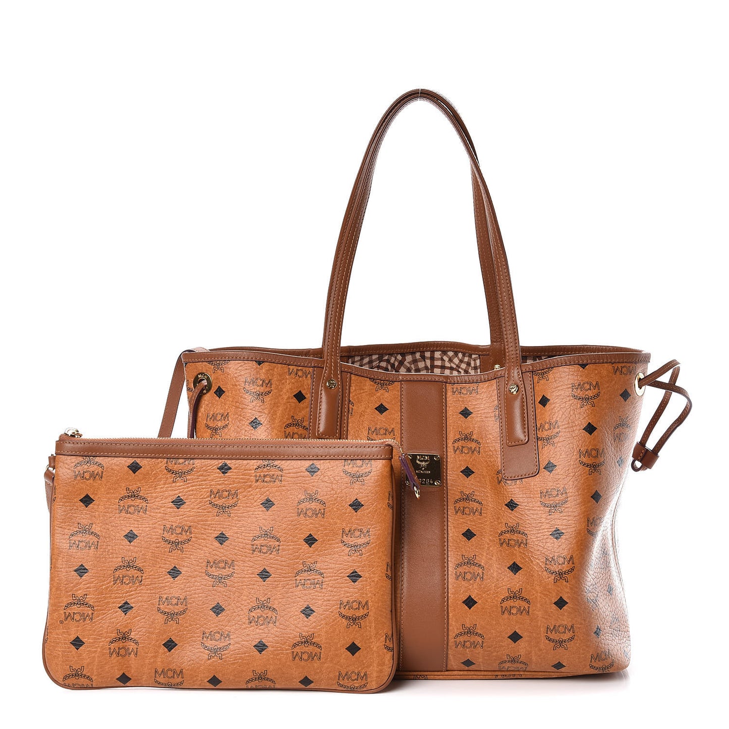 Visetos Medium Liz Reversible Shopper Tote Cognac
