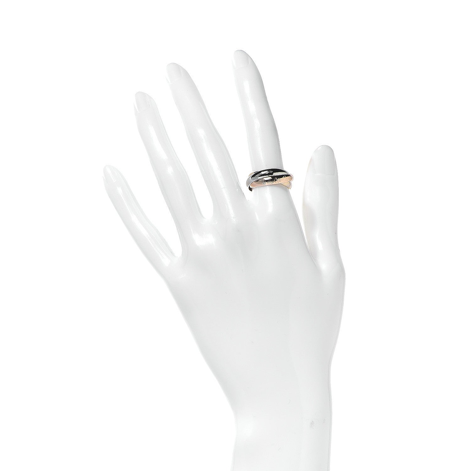 Cartier 18K Pink Yellow White Gold Classic Les Must De Trinity Ring 51 5.75 2 of 5