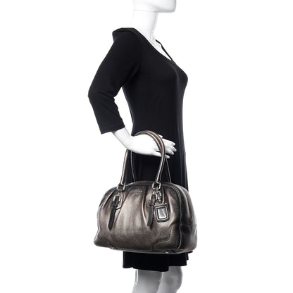 Prada Vitello Daino Antik Bauletto Tote Piombo 2 of 12