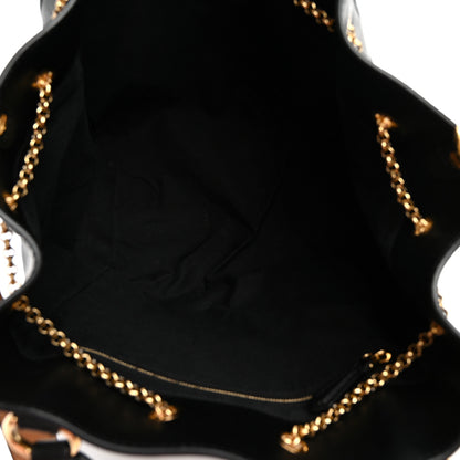 Fendi Vitello Grace King Karligraphy Chain Bucket Bag Black Bisquit 5 of 12