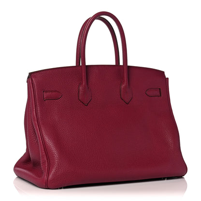 Hermes Taurillon Clemence Birkin 35 Rubis 3 of 48