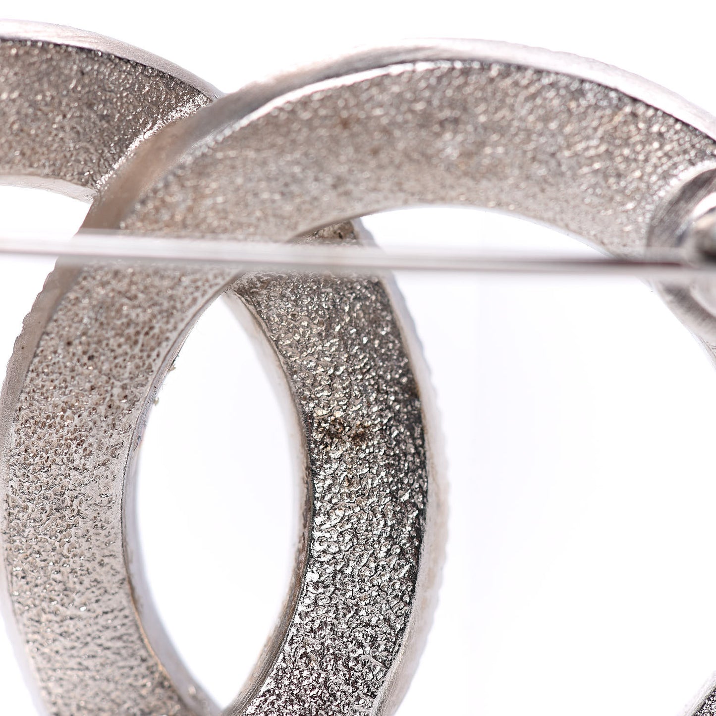 Baguette Crystal CC Brooch Silver