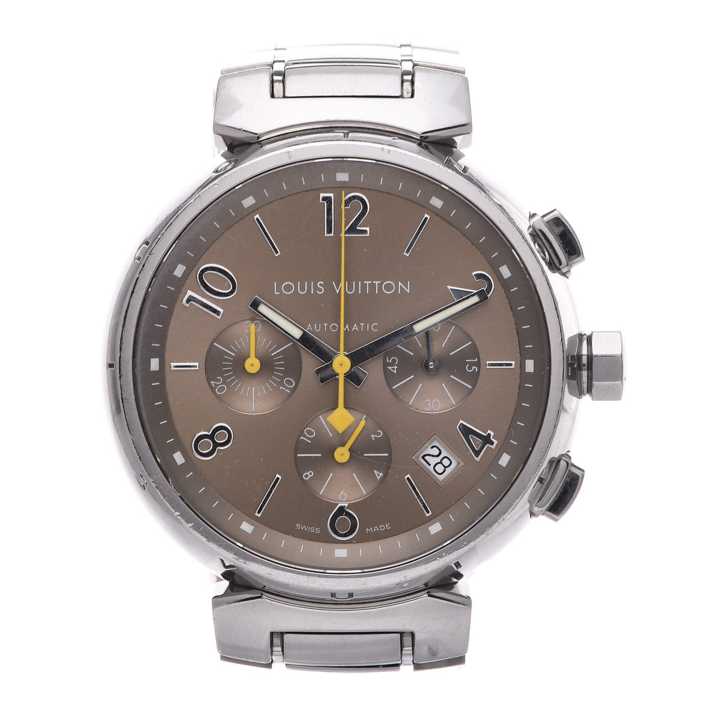 Stainless Steel 41mm Tambour Chronograph Automatic Watch Champagne