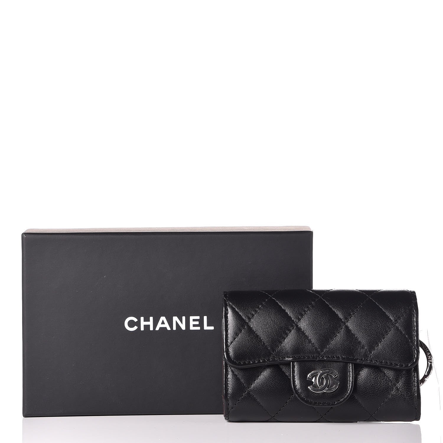 Chanel Lambskin Quilted 4 Key Holder Black 9 of 9