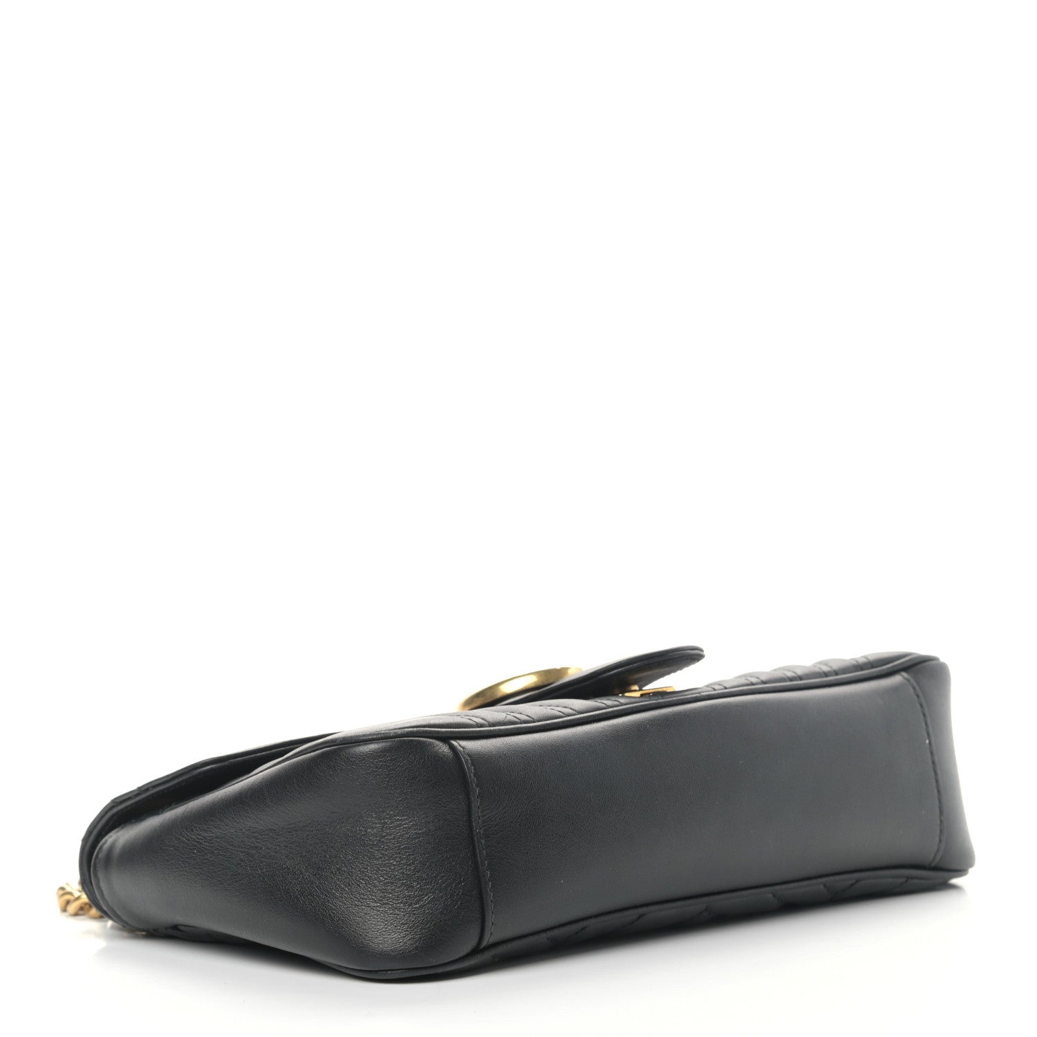 Gucci Calfskin Matelasse Small GG Marmont Shoulder Bag Black 3 of 11