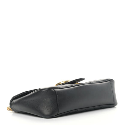 Gucci Calfskin Matelasse Small GG Marmont Shoulder Bag Black 3 of 11