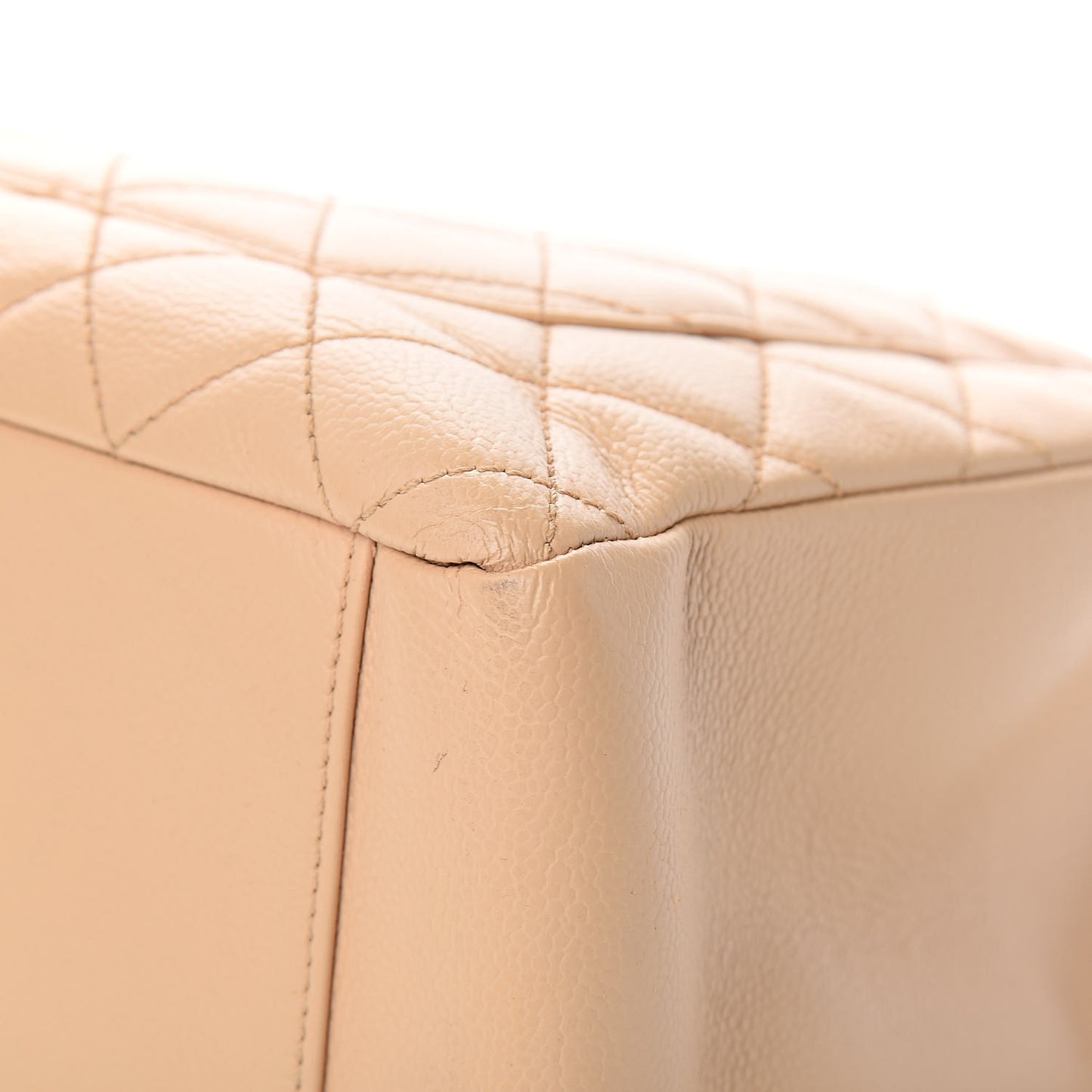 Caviar Quilted Grand Shopping Tote GST Beige