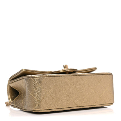 Chanel Metallic Caviar Quilted Mini Top Handle Rectangular Flap Gold 4 of 9