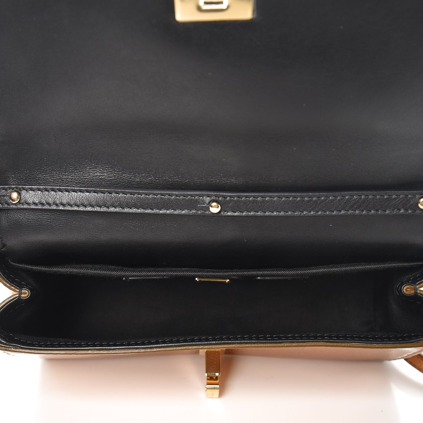 Metallic Python Shoulder Bag Gold
