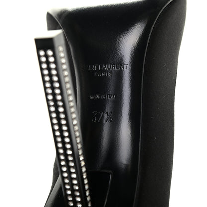 Saint Laurent Satin Crystal Embellished Tower 110 Pump 37.5 Black 11 of 20