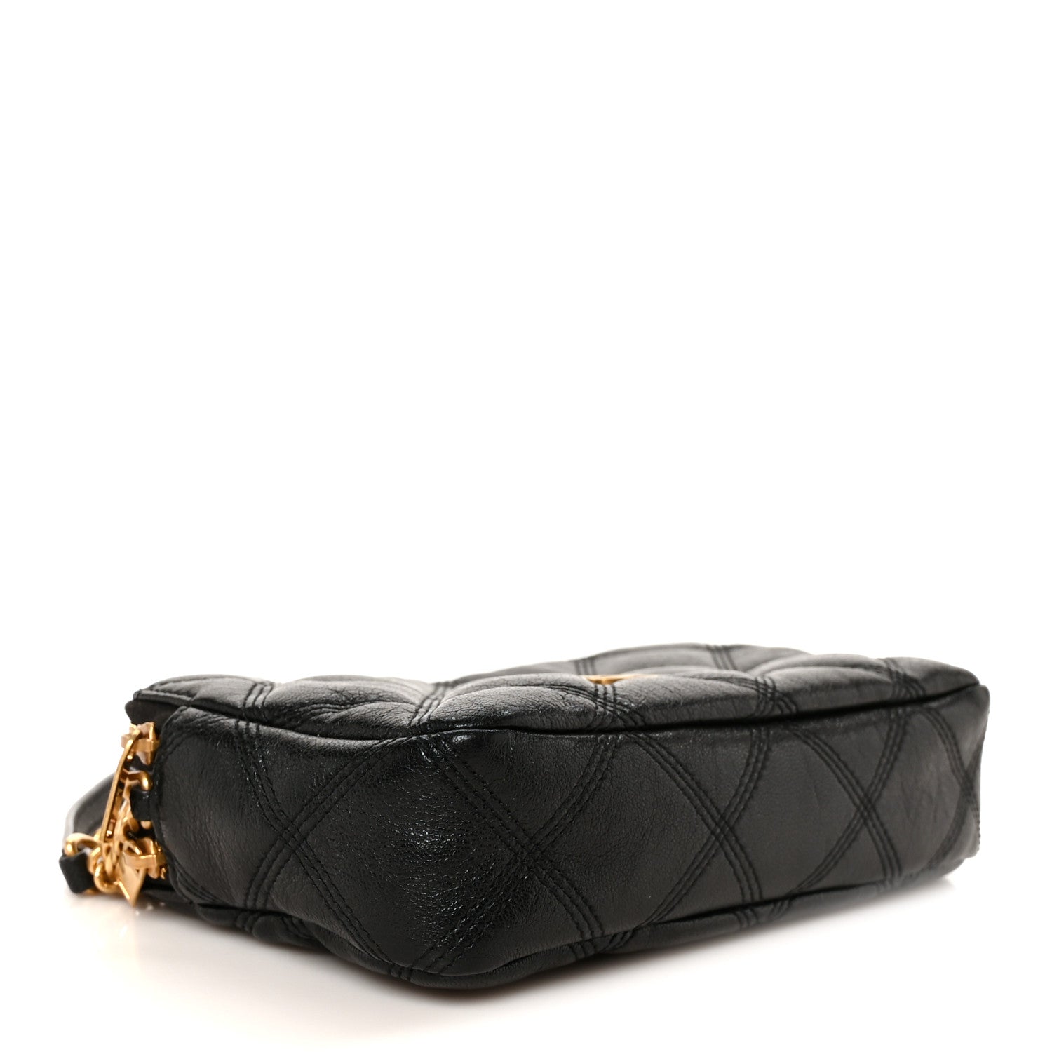 Saint Laurent Grained Lambskin Quilted Mini Becky Double Zip Bag Black 4 of 12