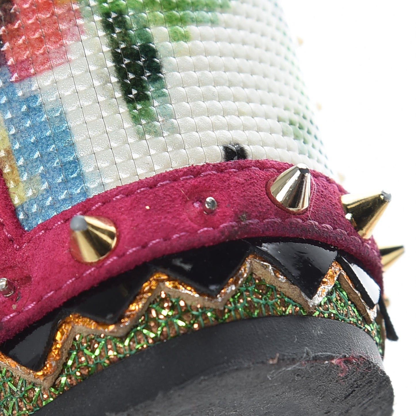 Metallic Glitter Spiked Montezumina 85 Sandals 37 Multicolor