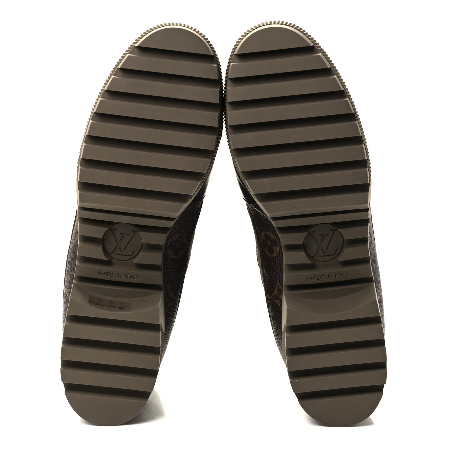 Suede Calfskin Monogram Laureate Platform Desert Boots 41 Taupe