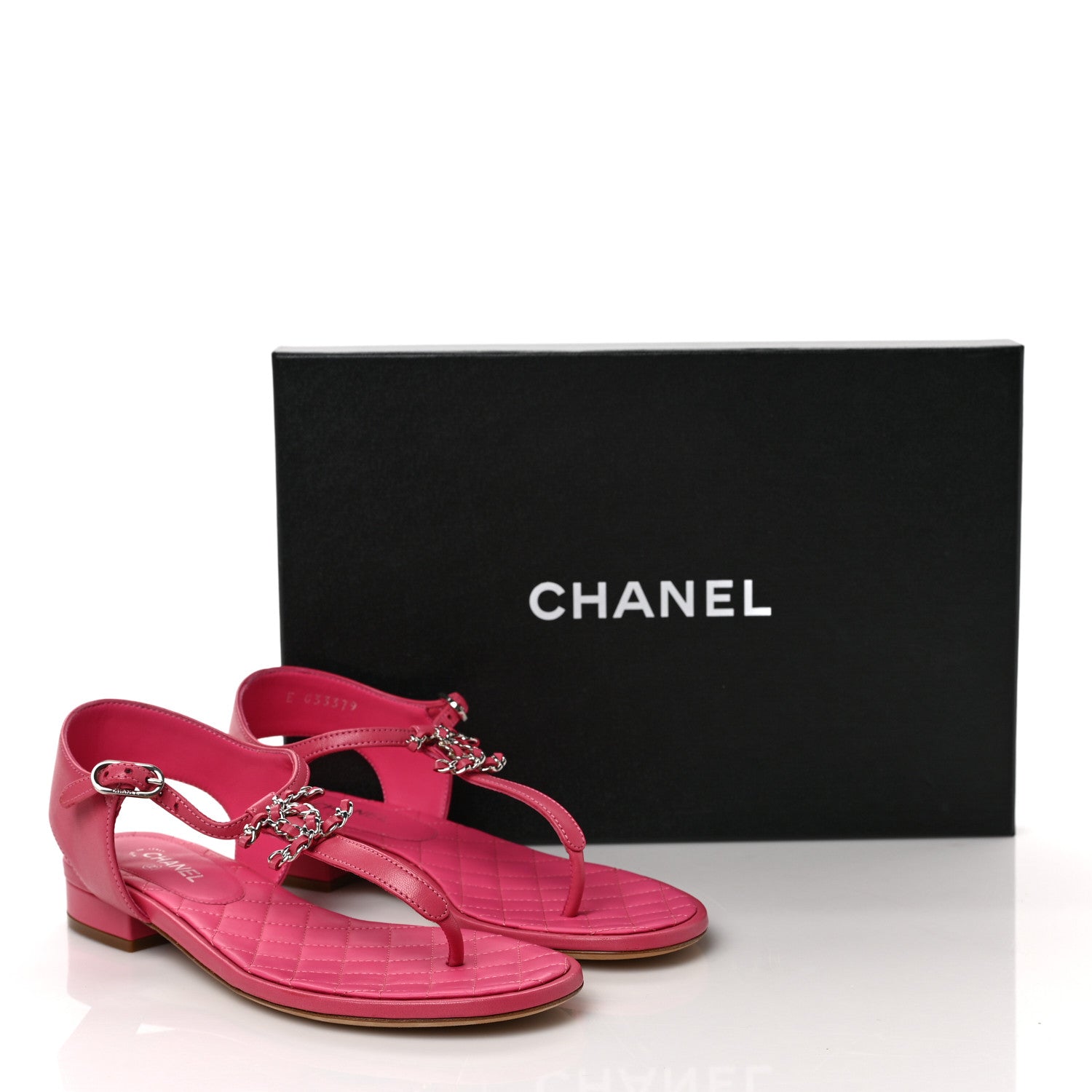 Chanel Lambskin CC Logo Thong Flat Sandals 36 Pink 9 of 9