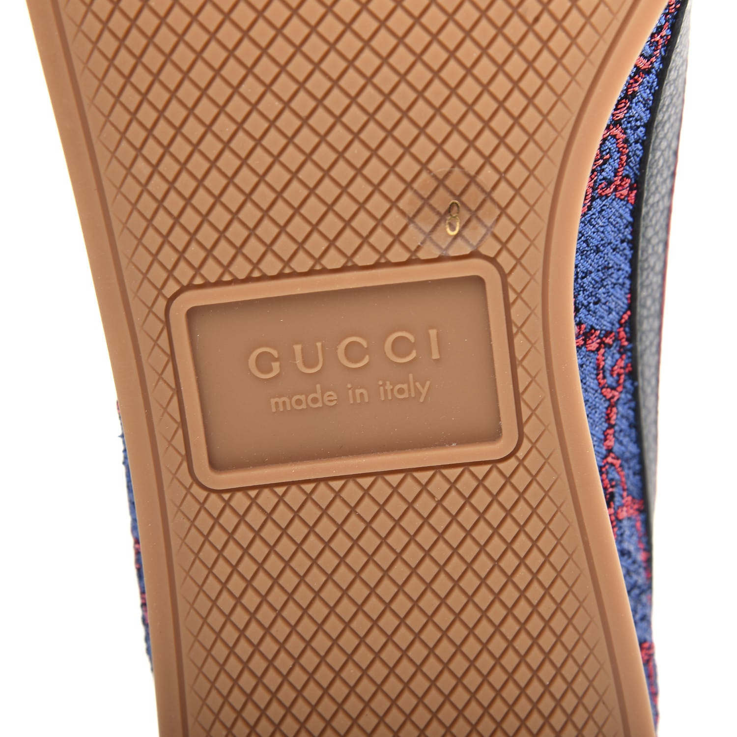 Gucci Lurex Calfskin Web GG Monogram Mens Falacer Sneakers 8 Iridescent Blue Iridescent Red Silver 10 of 12