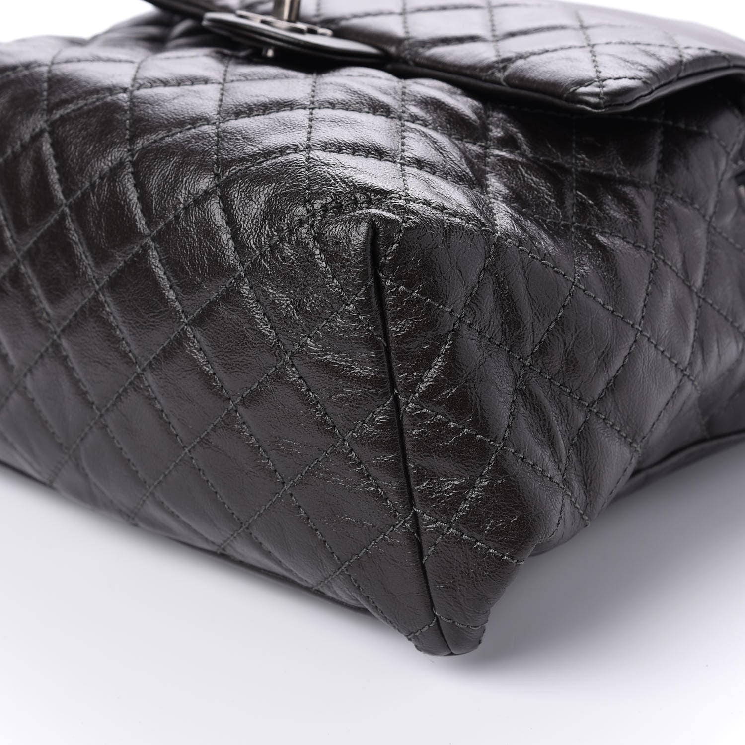 Chanel Metallic Lambskin Quilted Drawstring Backpack Black 10 of 13