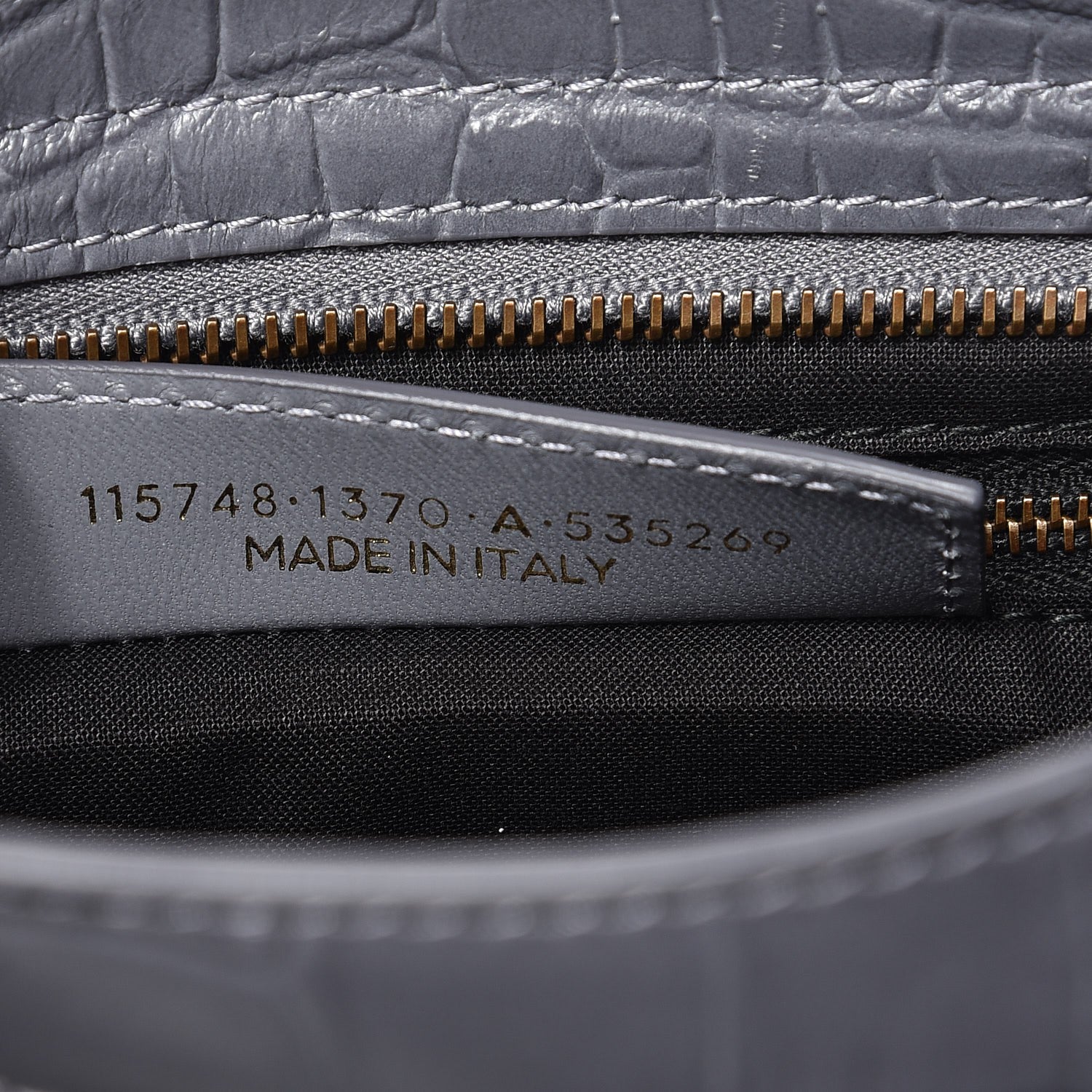 Balenciaga Calfskin Crocodile Embossed Classic Hardware City Gris Beton 7 of 8