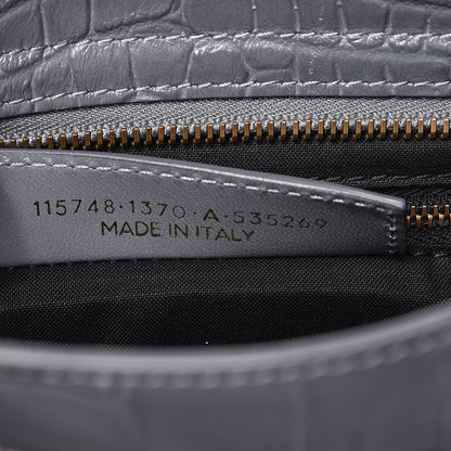 Balenciaga Calfskin Crocodile Embossed Classic Hardware City Gris Beton 7 of 8