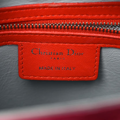 Christian Dior Lambskin Cannage Medium Tri-Color Lady Dior Fuchsia Orange 12 of 37