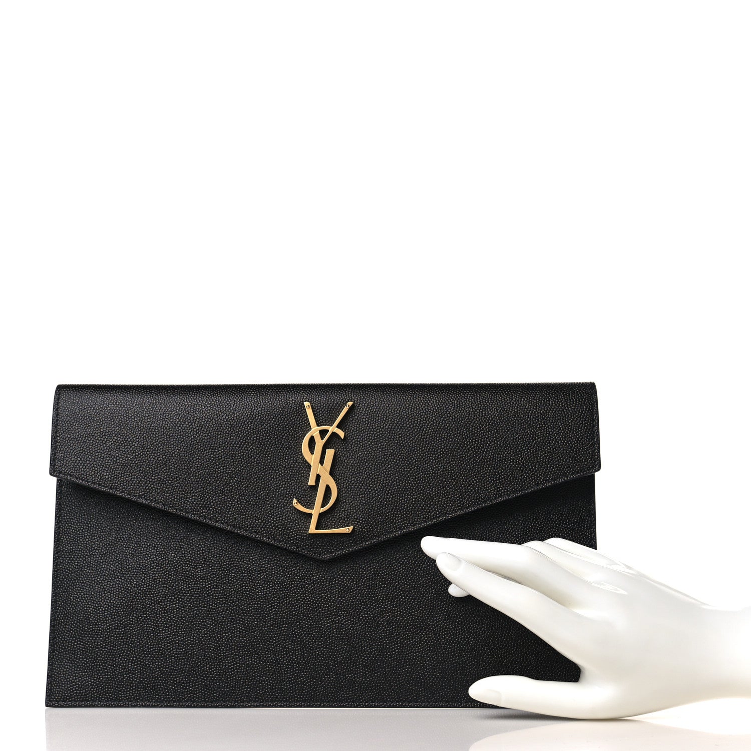Saint Laurent Grain De Poudre Uptown Pouch Black 2 of 8