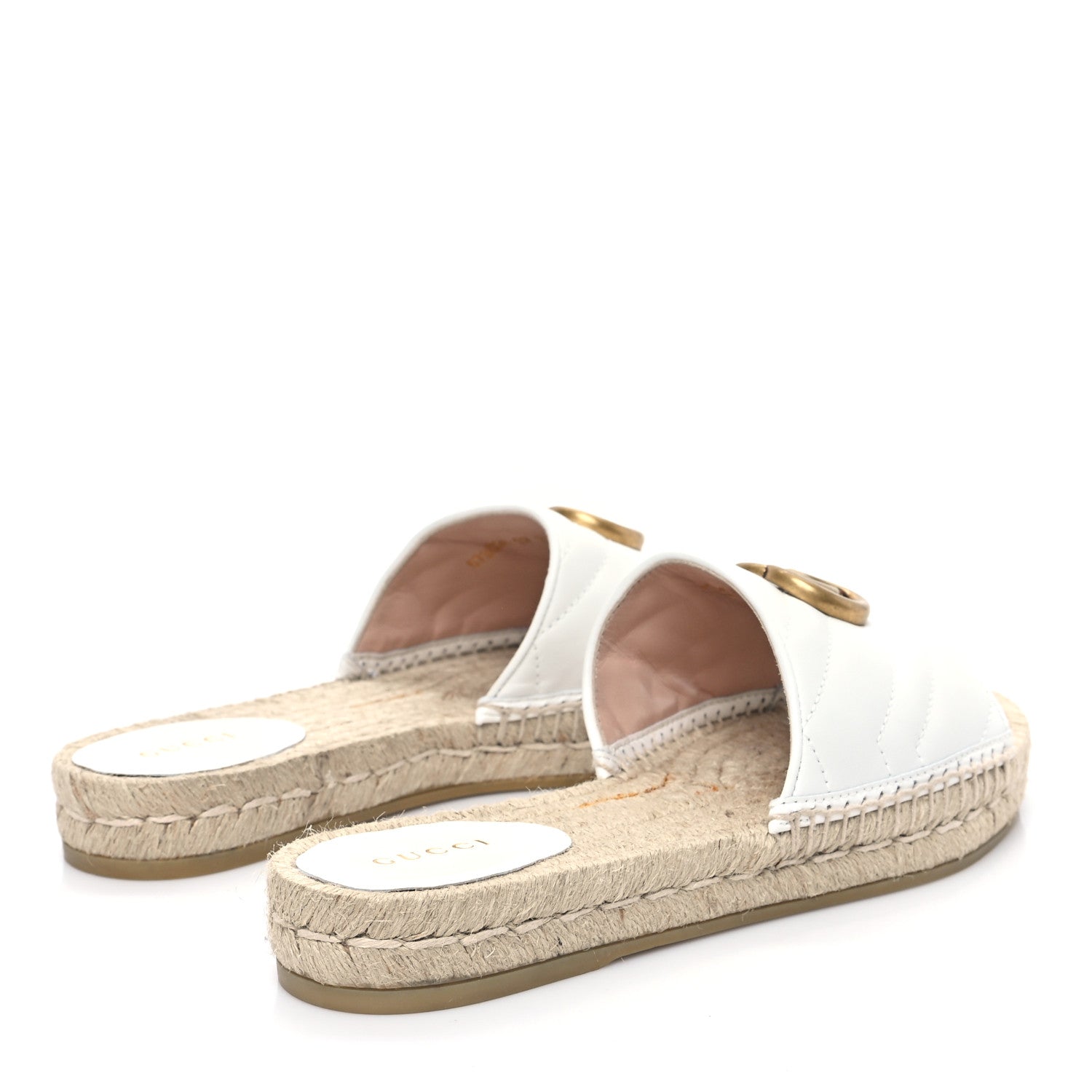 Gucci Nappa Matelasse GG Marmont Espadrille Slide Sandals 37 Great White 4 of 10