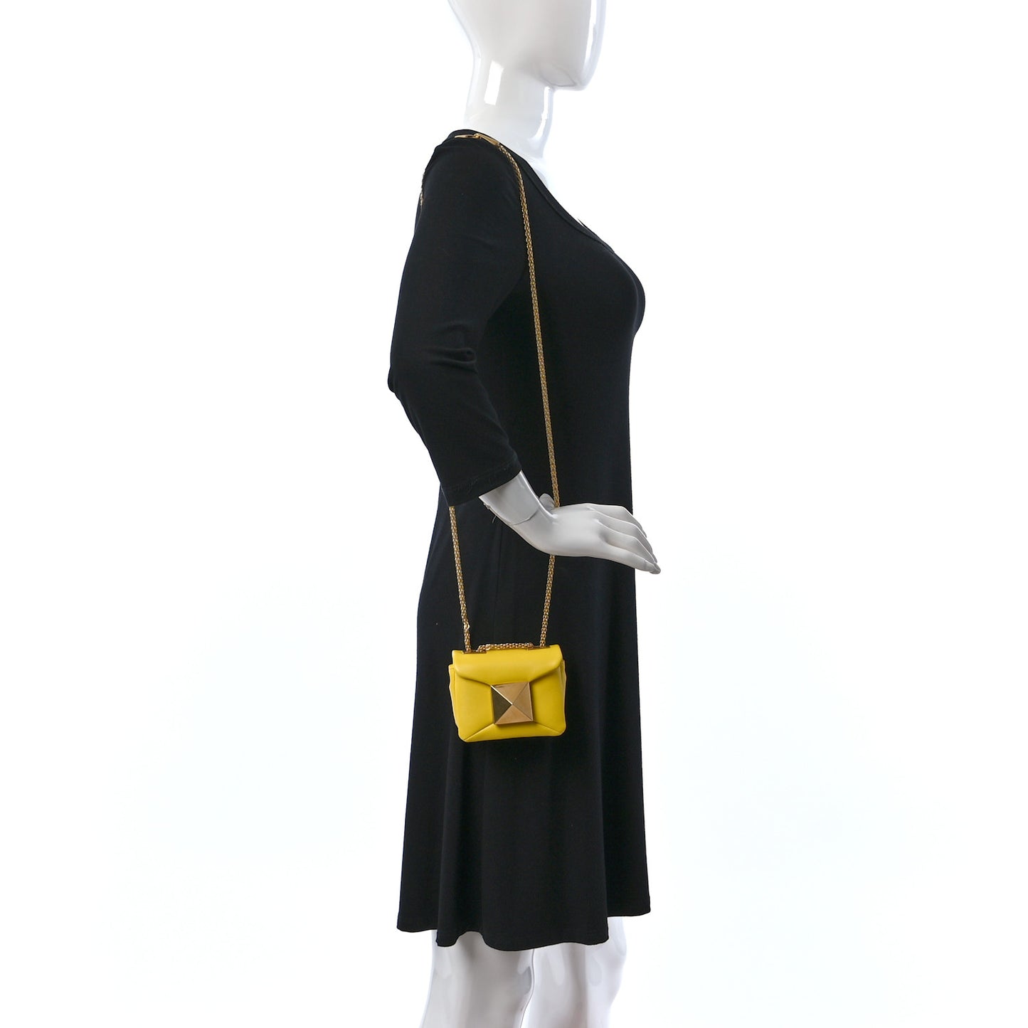 Nappa Micro One Stud Chain Bag Bright Lemon
