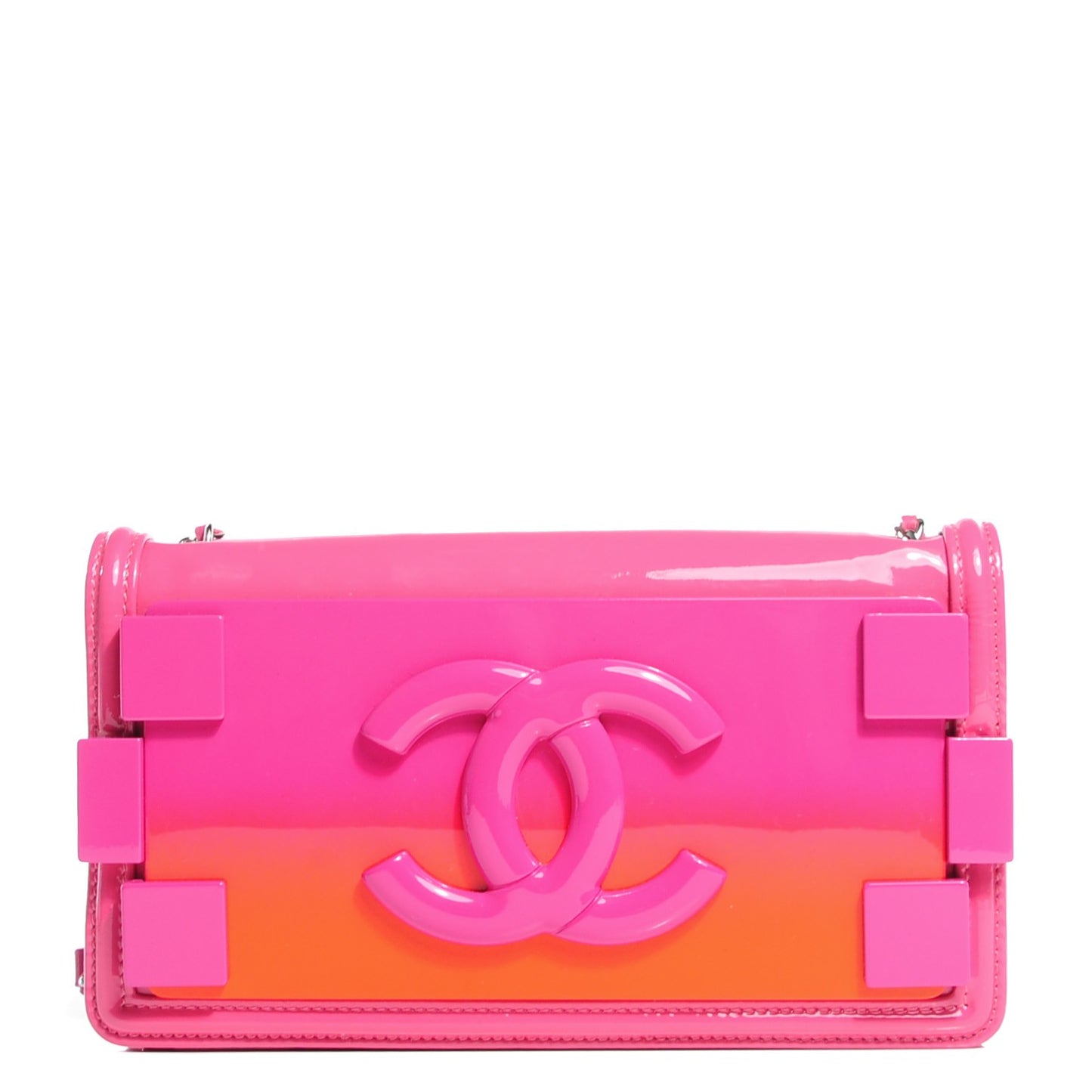 Plexiglass Patent Small Boy Brick Flap Pink Orange