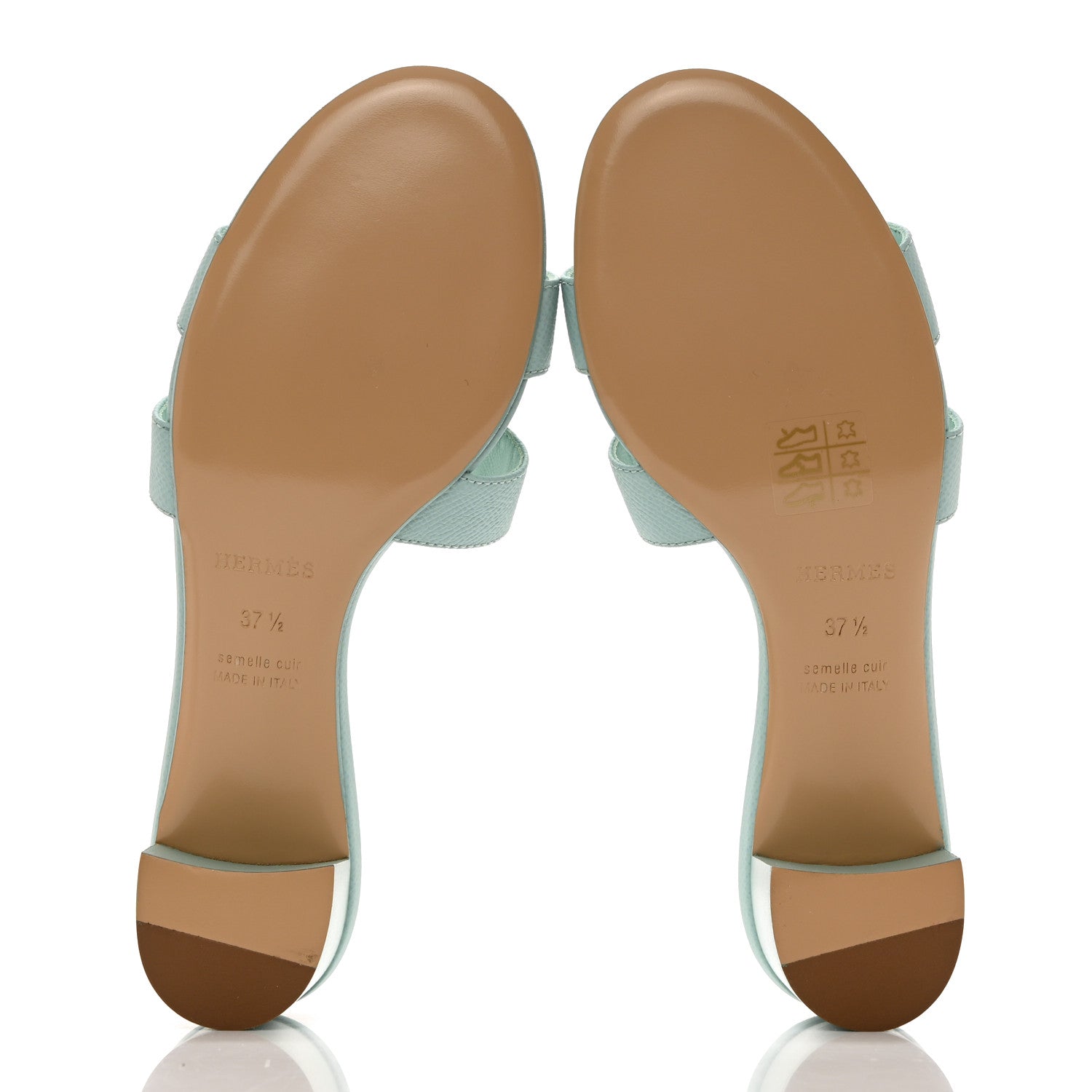 Hermes Epsom Oasis Sandals 37.5 Vert Embrun 5 of 9